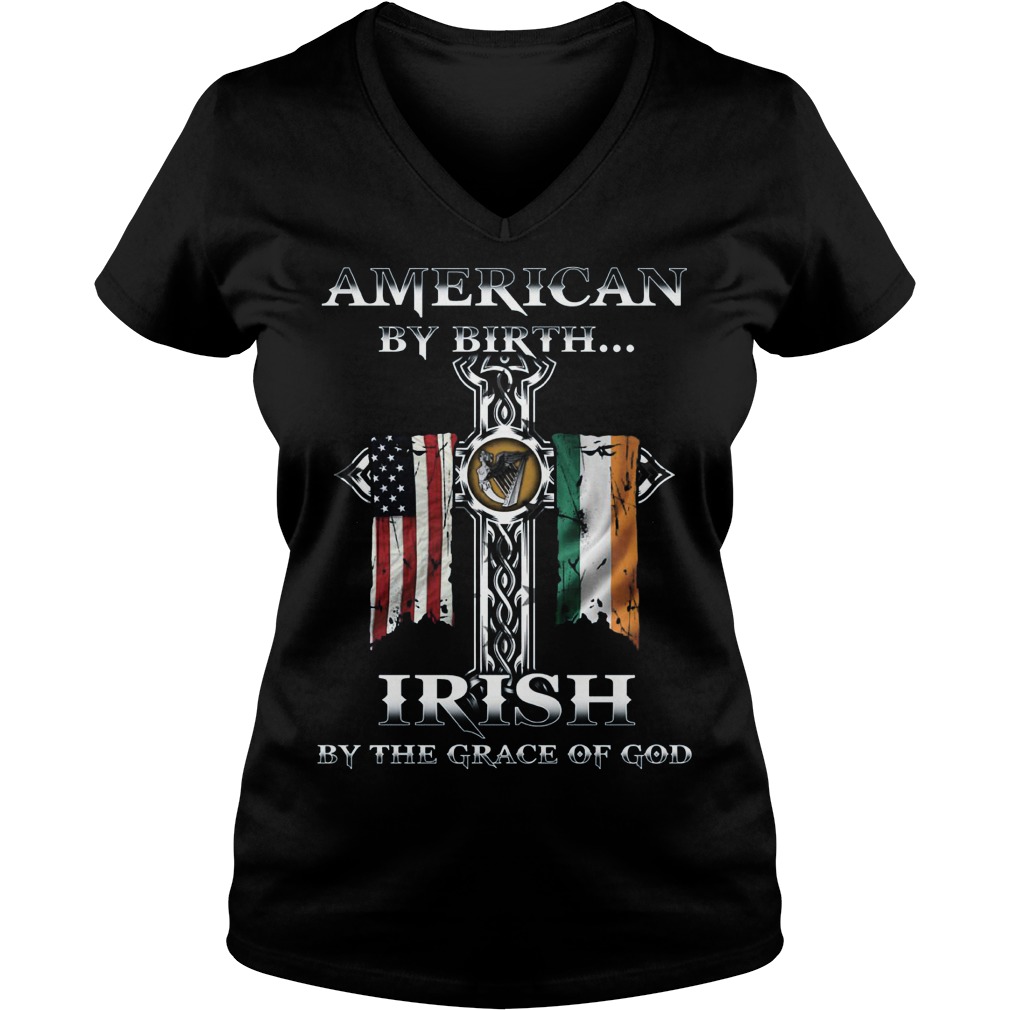 American Birth Irish Grace God Ladies V Neck