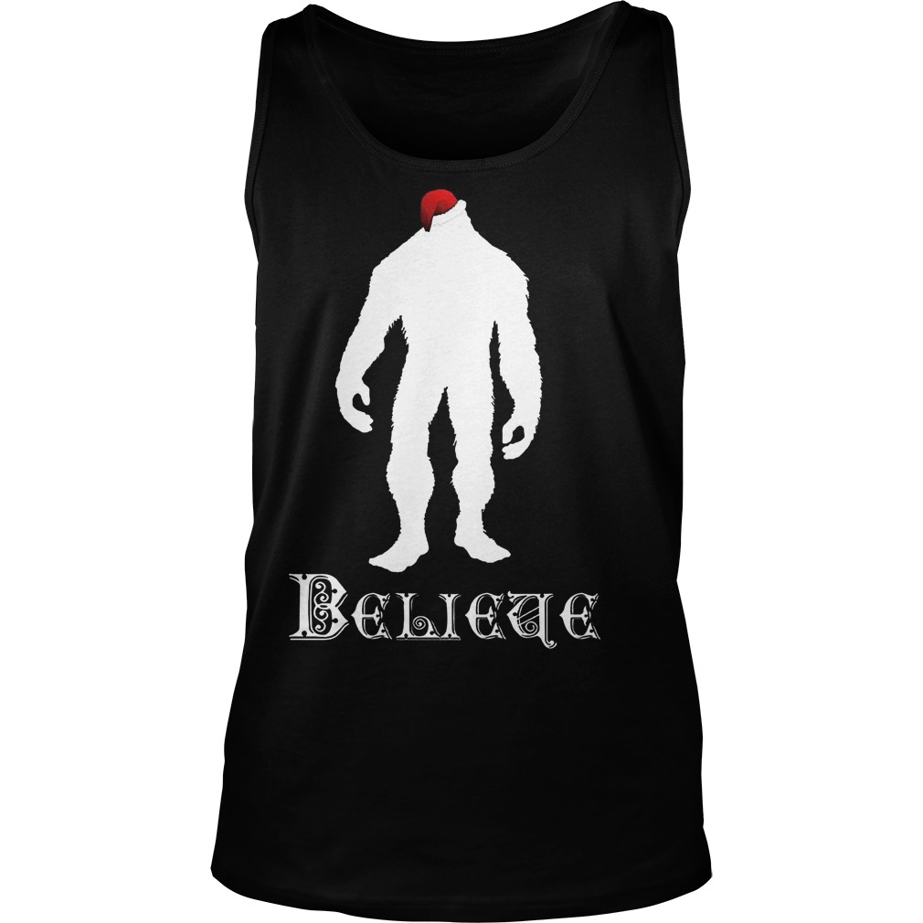 Believe Christmas Bigfoot Santa Unisex Tank Top