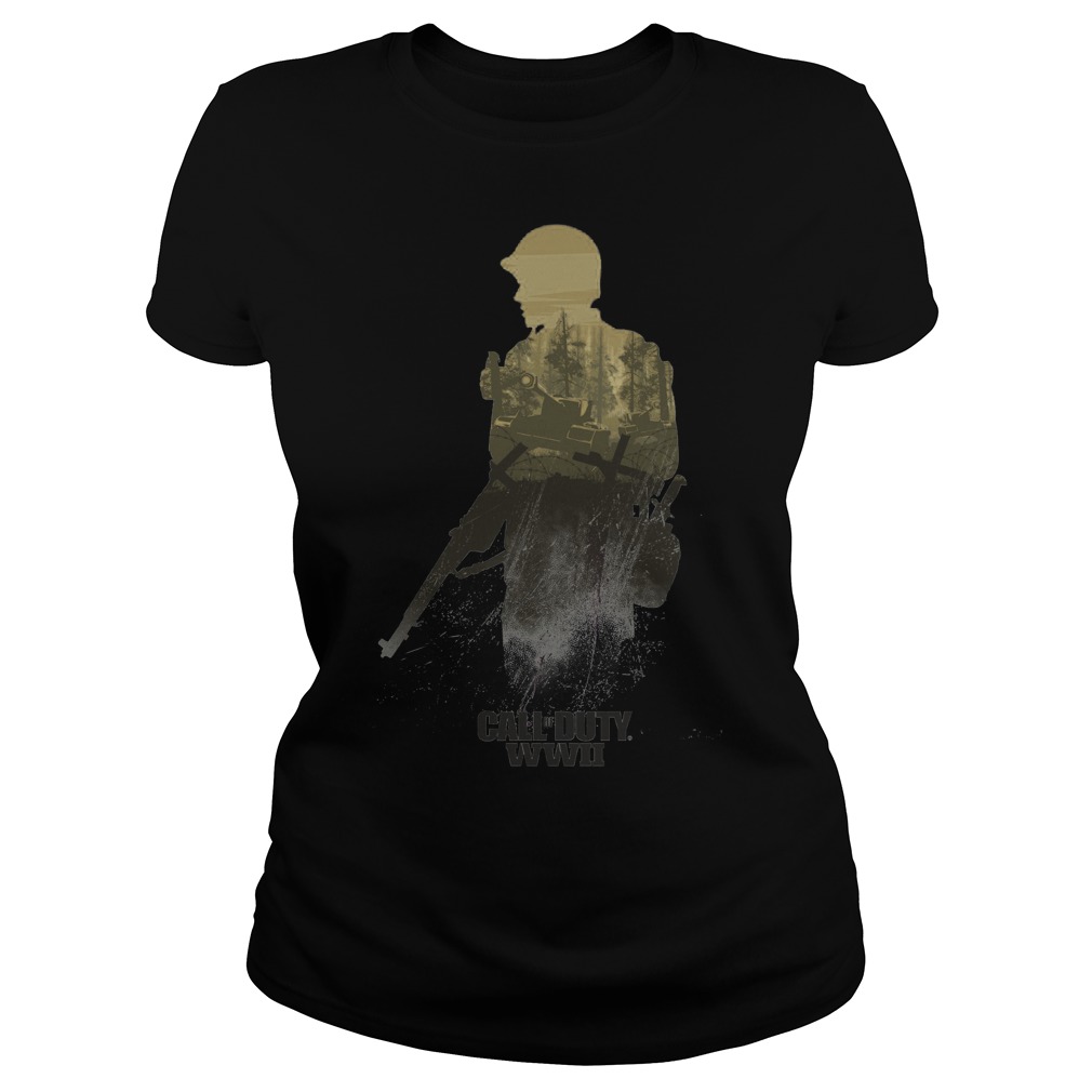 Call Duty Wwii Forest Front Line Ladies Tee