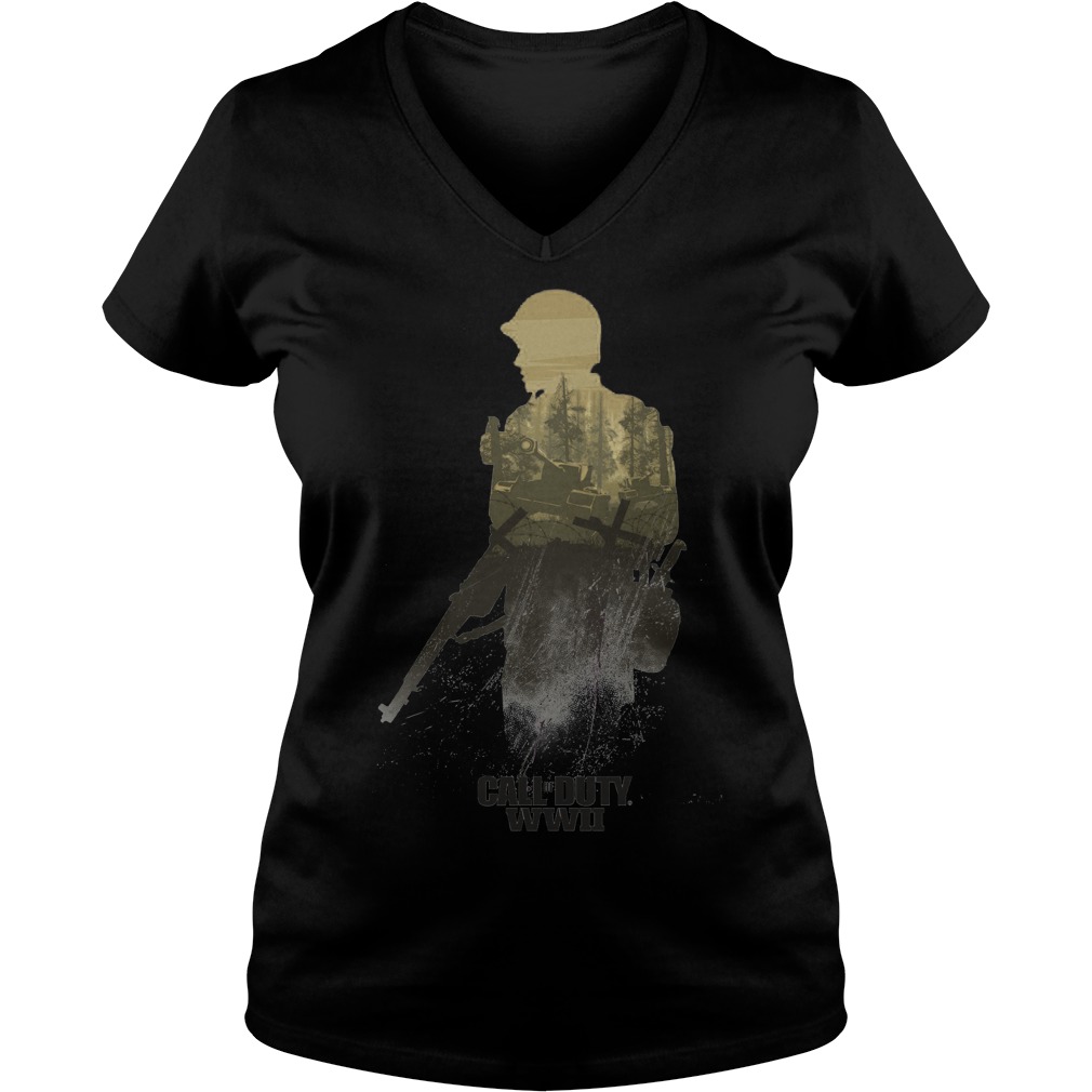 Call Duty Wwii Forest Front Line V Neck
