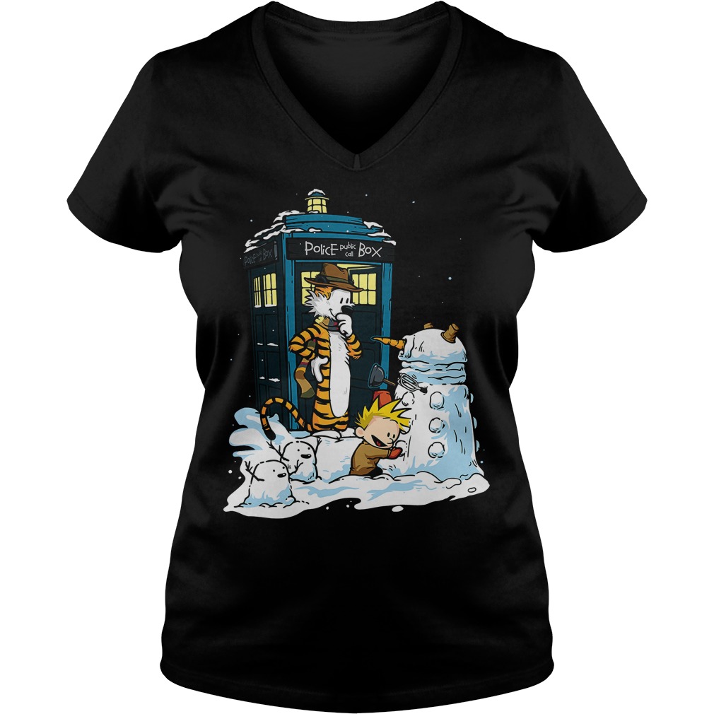 Calvin Hobbes Doctor Ladies V Neck