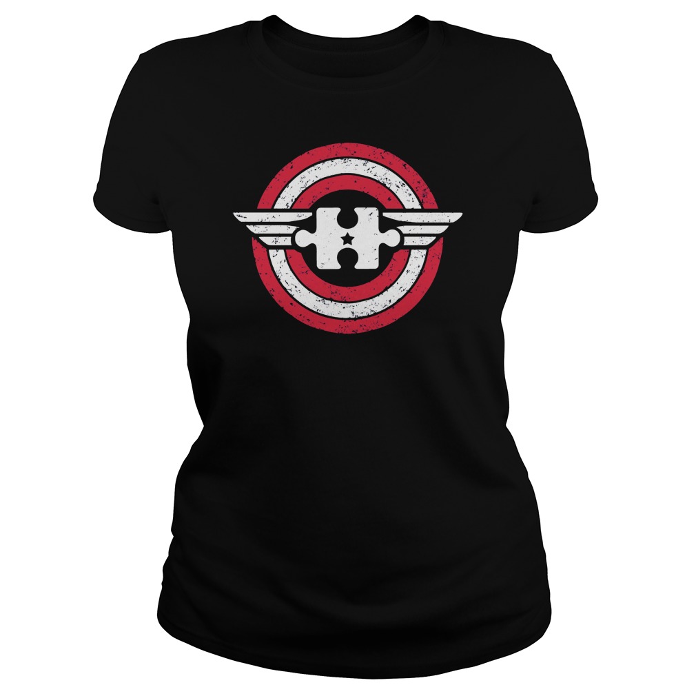 Captain Autism Awareness Ladies Tee