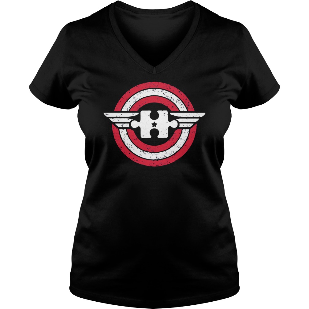 Captain Autism Awareness V Neck