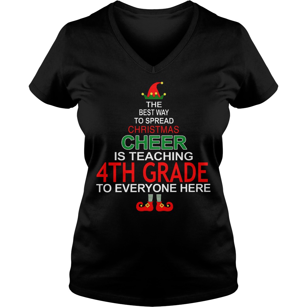 Christmas Cheer Teaching 4th Grade V Neck