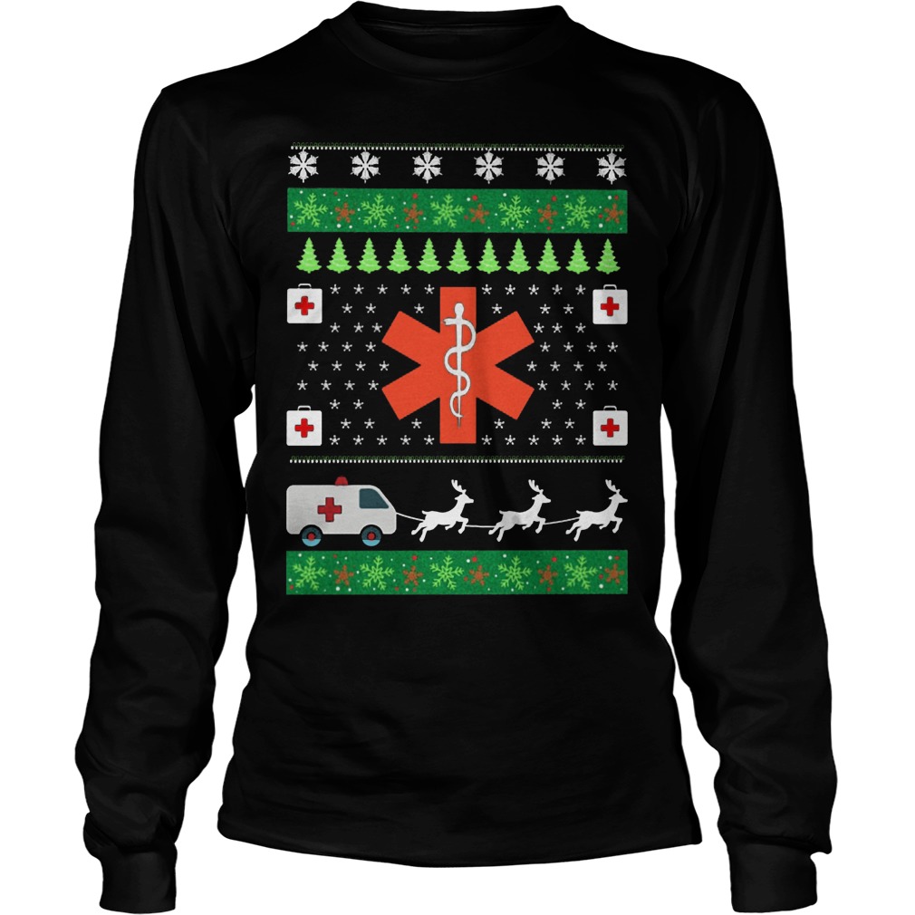 Christmas Reindeer Ambulance Maxpedition Longsleeve