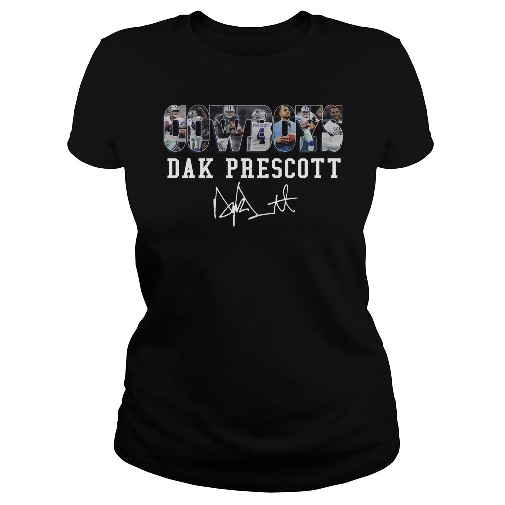 Cowboys Dak Prescott Signed Ladies Tee