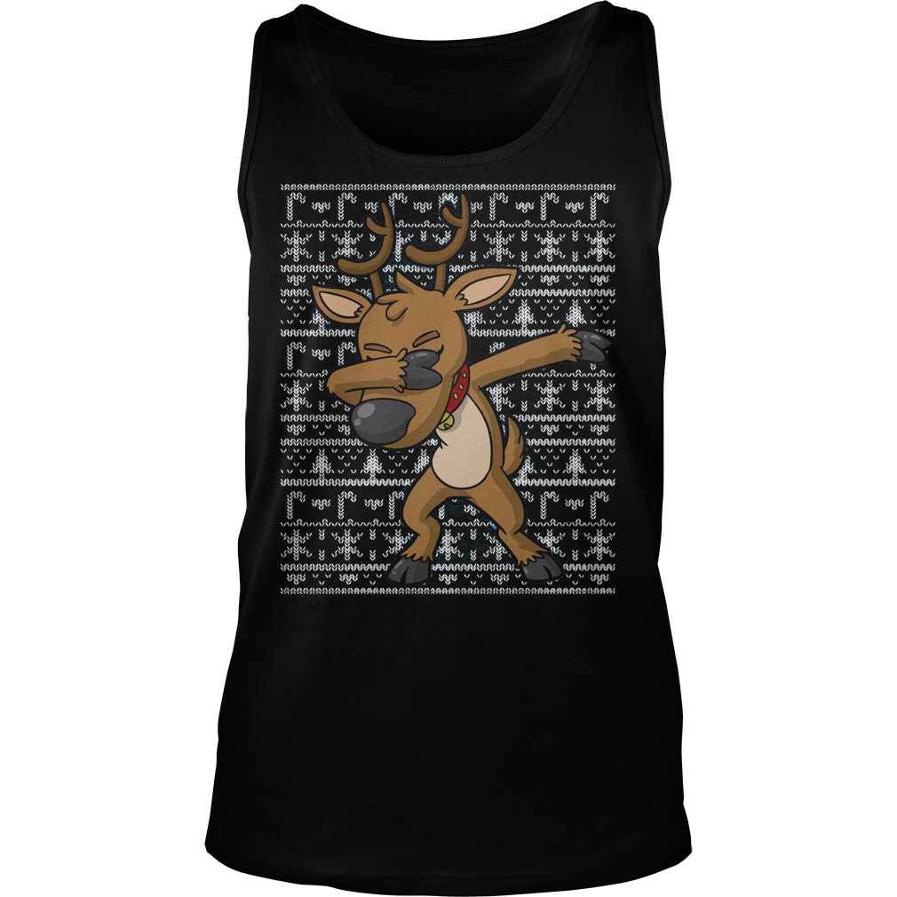 Dabbing Reindeer Ugly Christmas Tank Top
