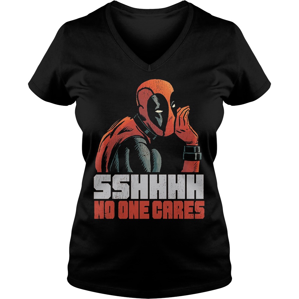 Deadpooll Sshhhh No One Cares V Neck