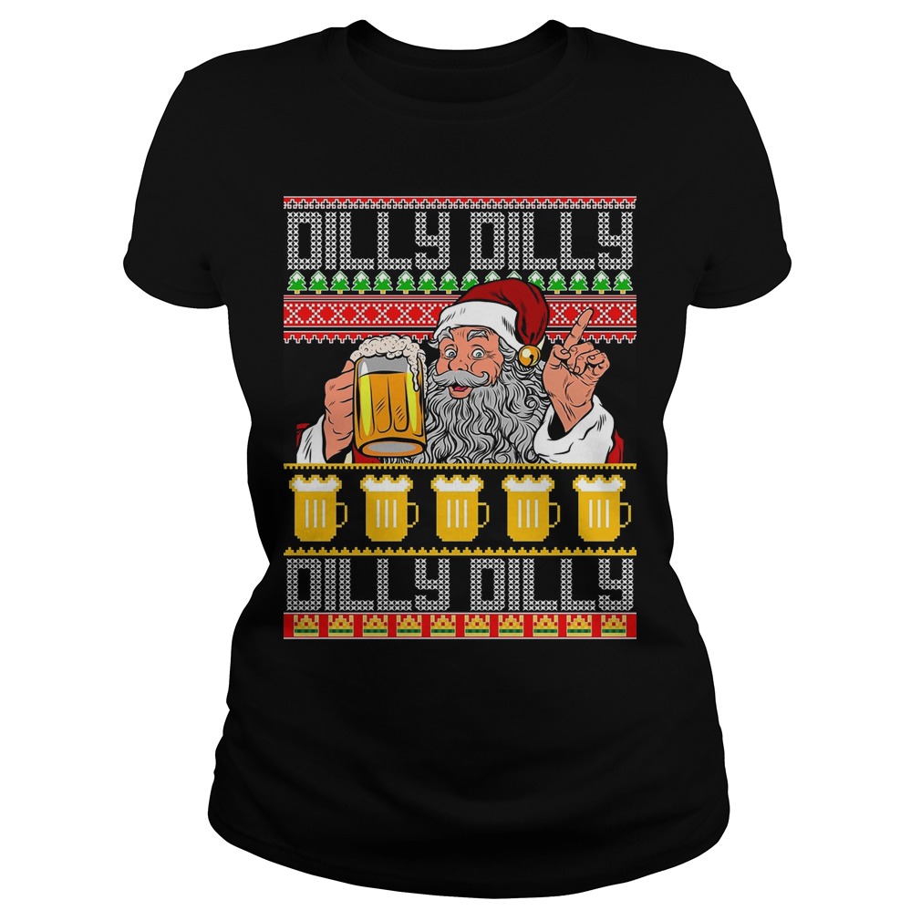 Dilly Dilly Santa Beer Ugly Christmas Ladies Tee