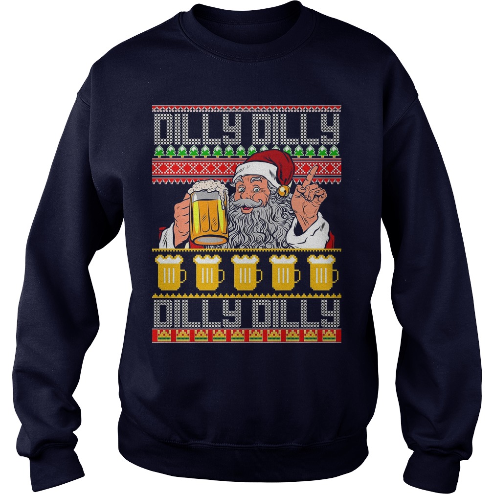 Dilly Dilly Santa Beer Ugly Christmas Longsleeve Tee