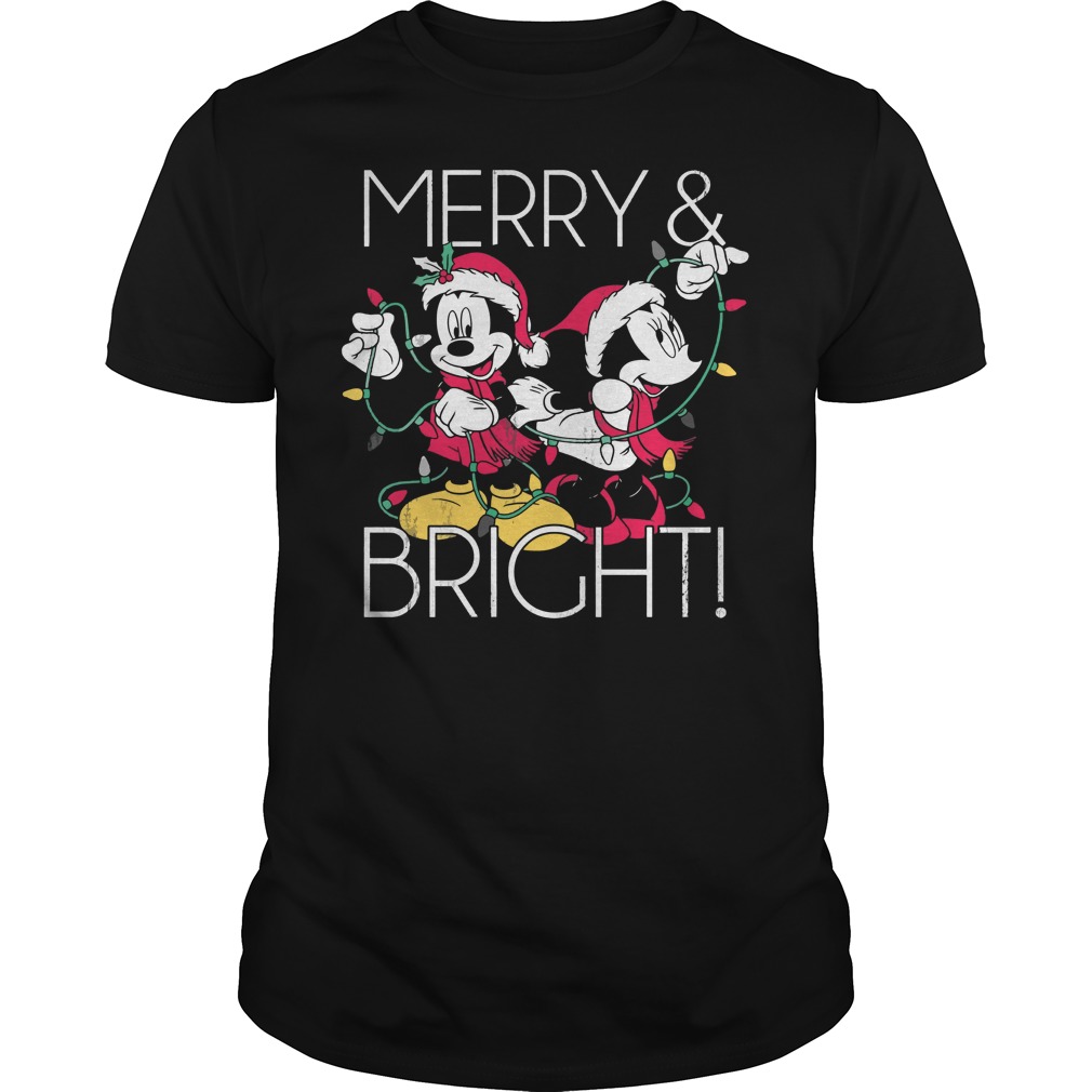 Disney Mickey Mouse Merry Bright Christmas Shirt