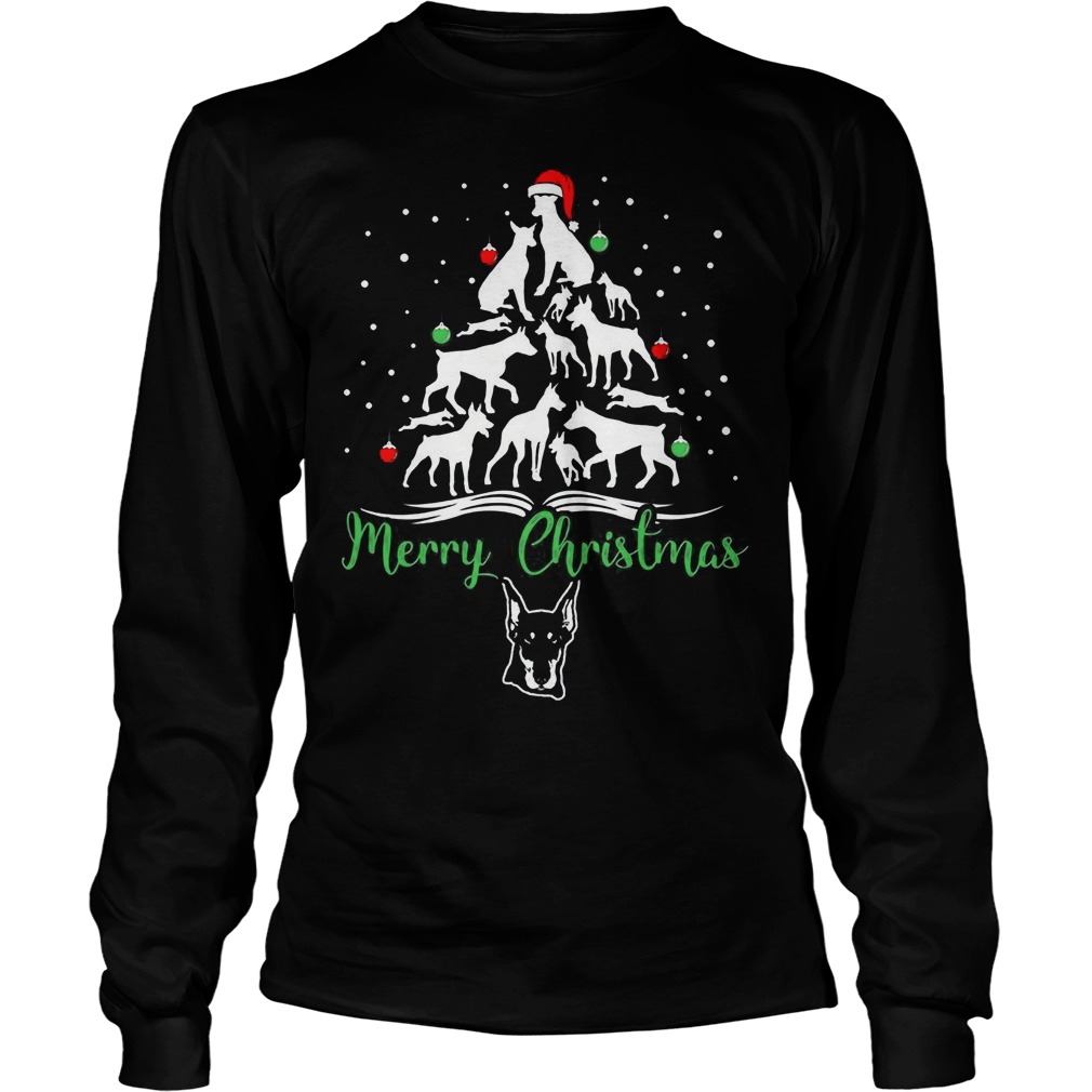 Doberman Ugly Christmas Unisex Longsleeve Tee