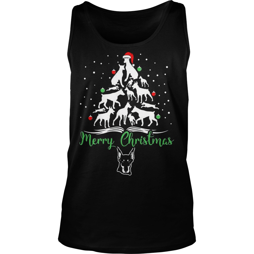 Doberman Ugly Christmas Unisex Tank Top