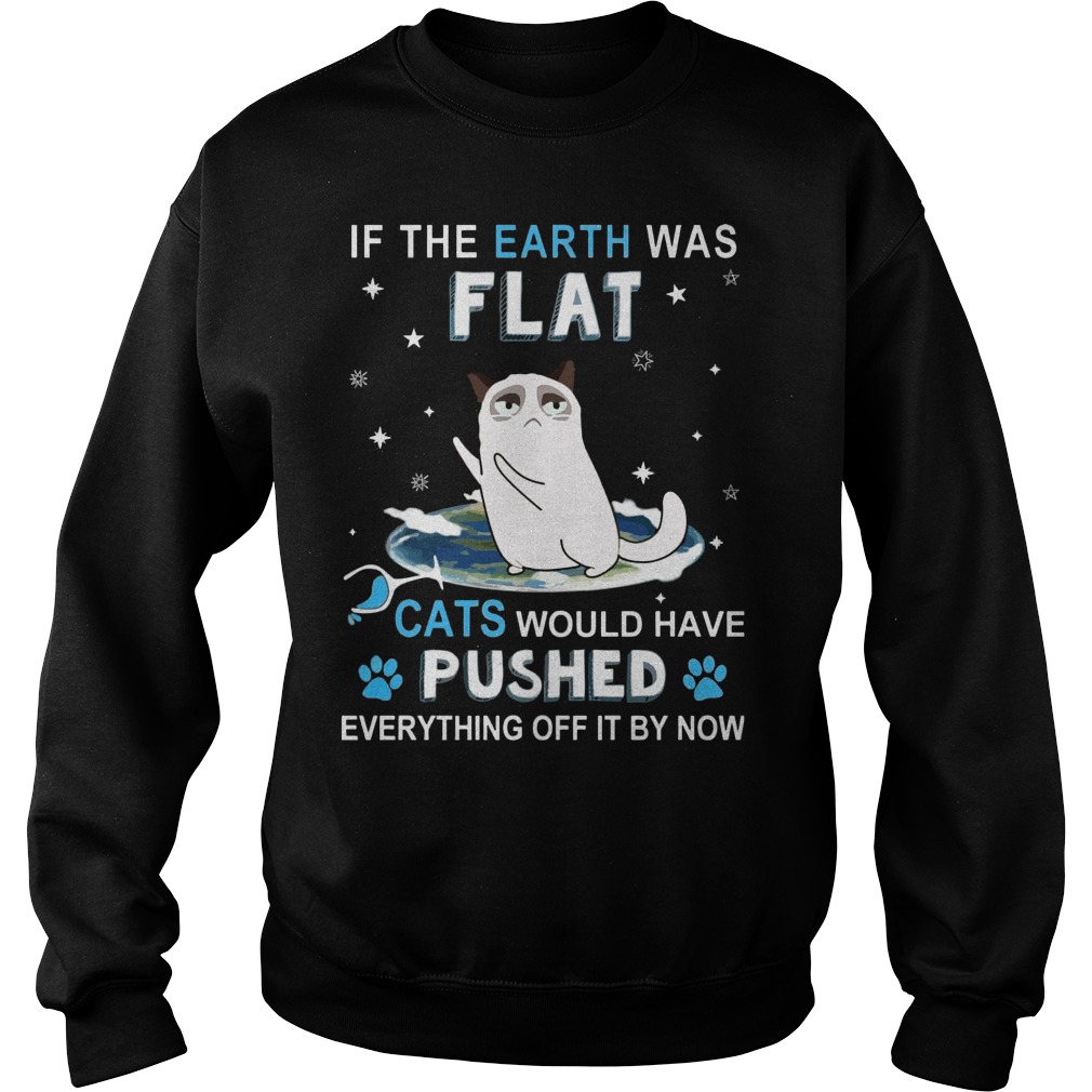 Earth Flat Cats Pushed Everything Off Now Sweatshirt
