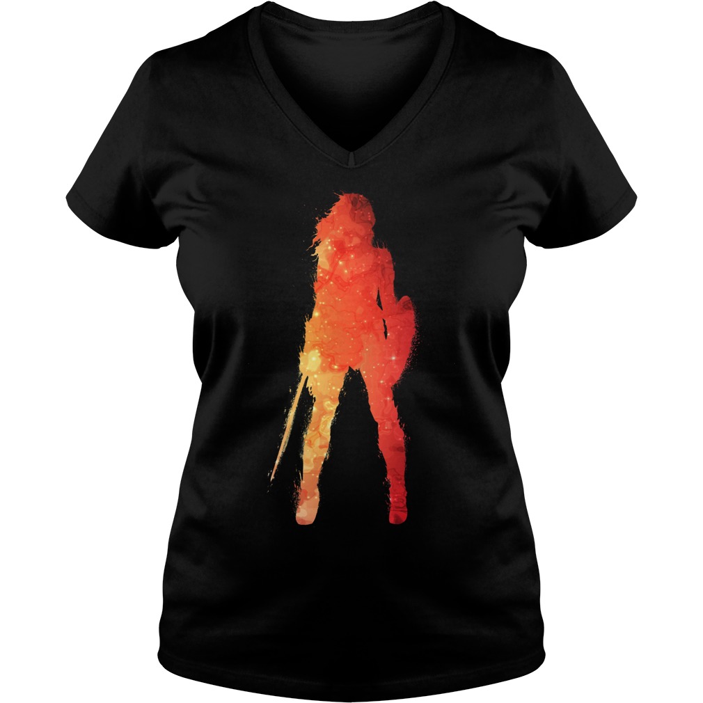 Fire Wonder Woman Ladies V Neck