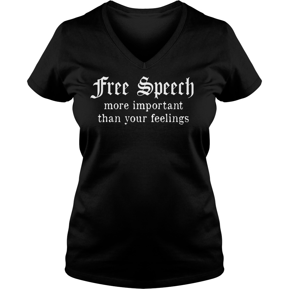 Free Speech Important Feelings Ladies V Neck