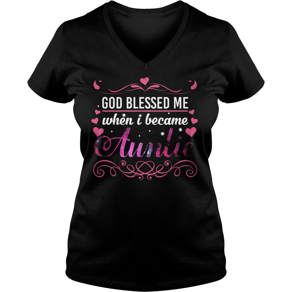 God Blessed Became Auntie V Neck