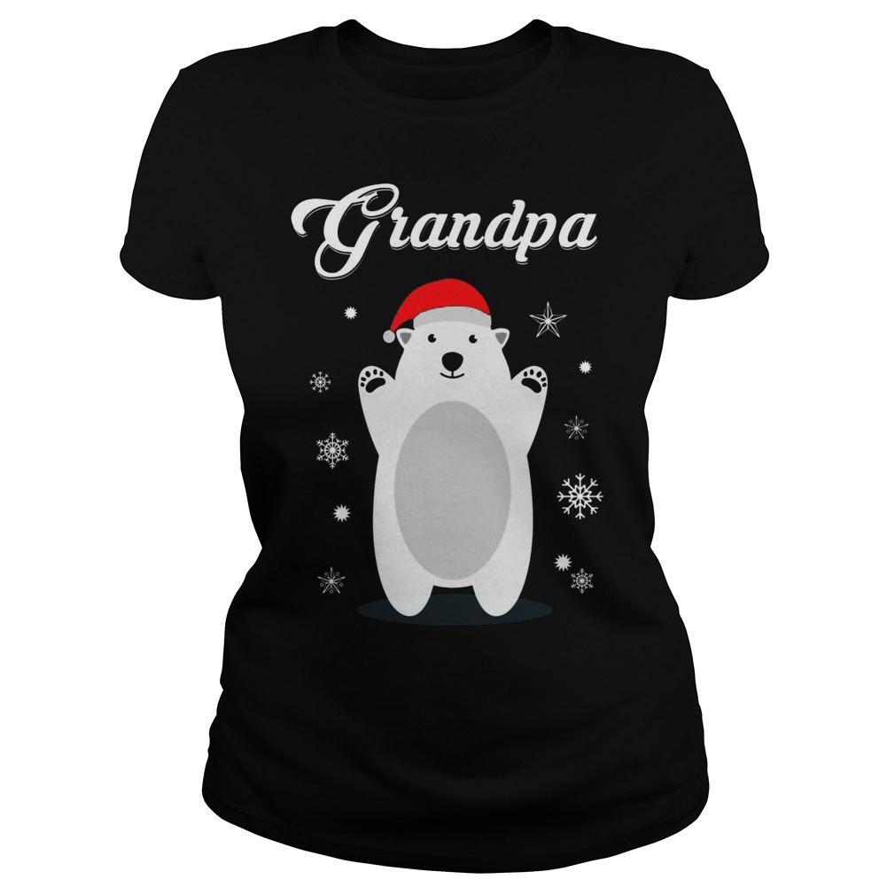 Grandpa Bear Christmas Santa Pajamas Ladies Tee
