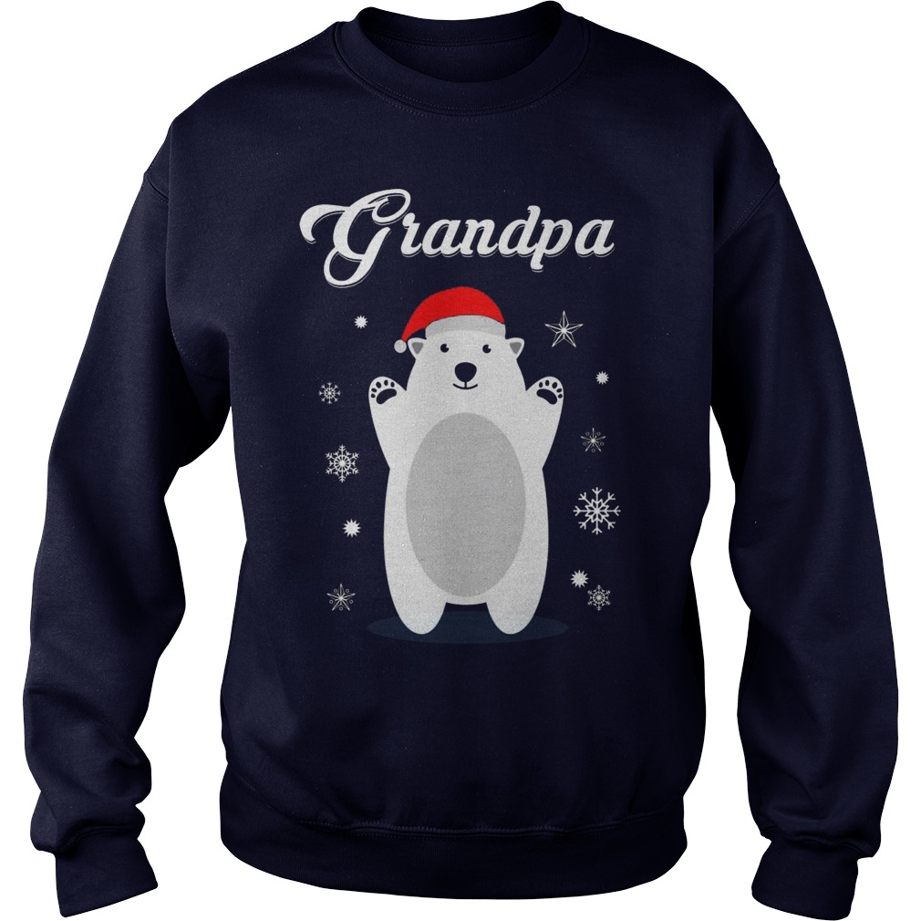Grandpa Bear Christmas Santa Pajamas Longsleeve Tee