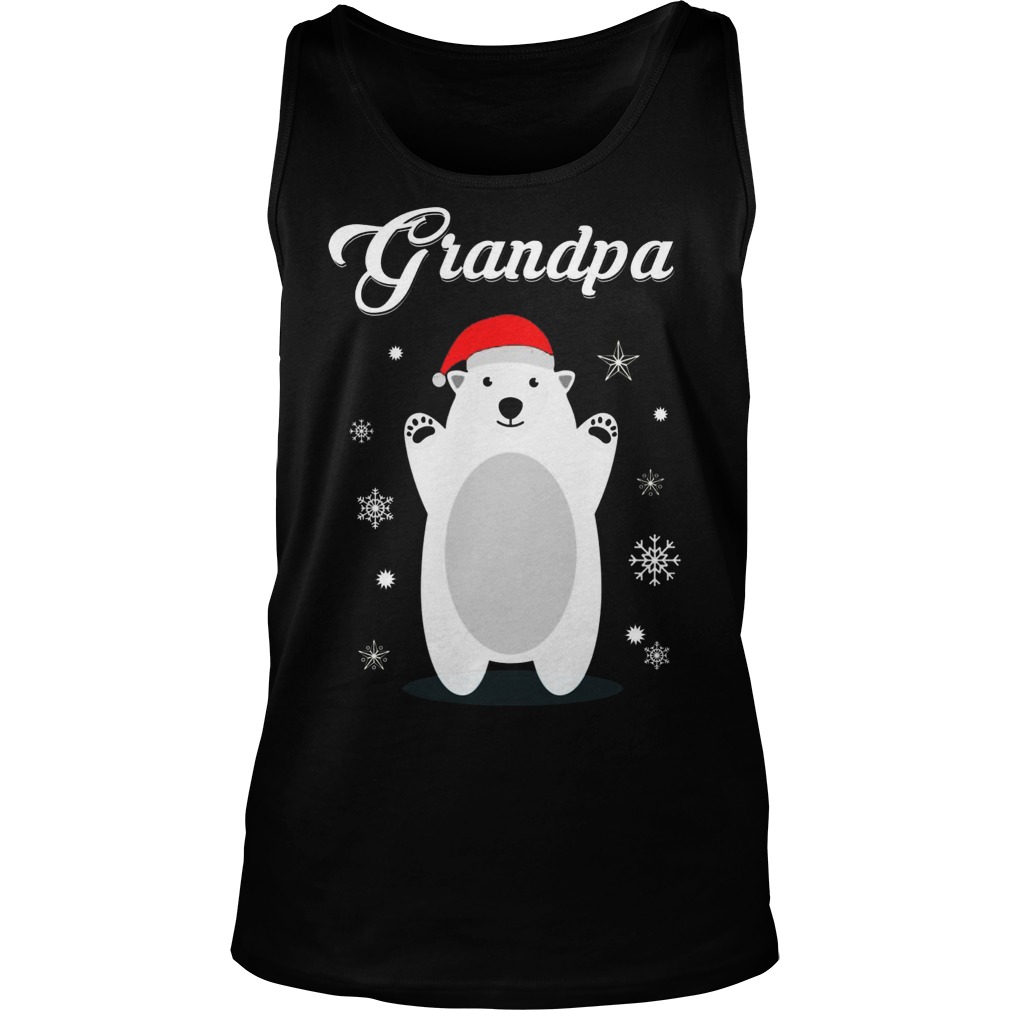 Grandpa Bear Christmas Santa Pajamas Tank Top