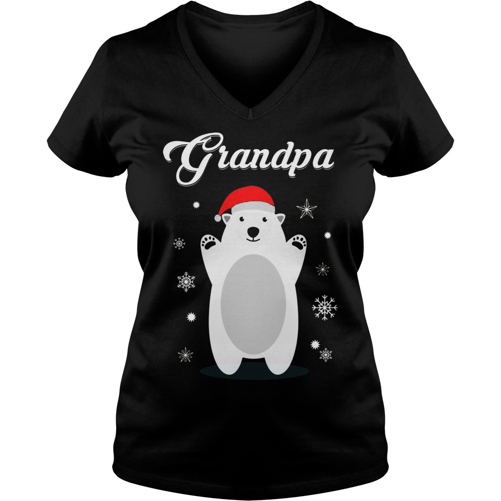 Grandpa Bear Christmas Santa Pajamas V Neck