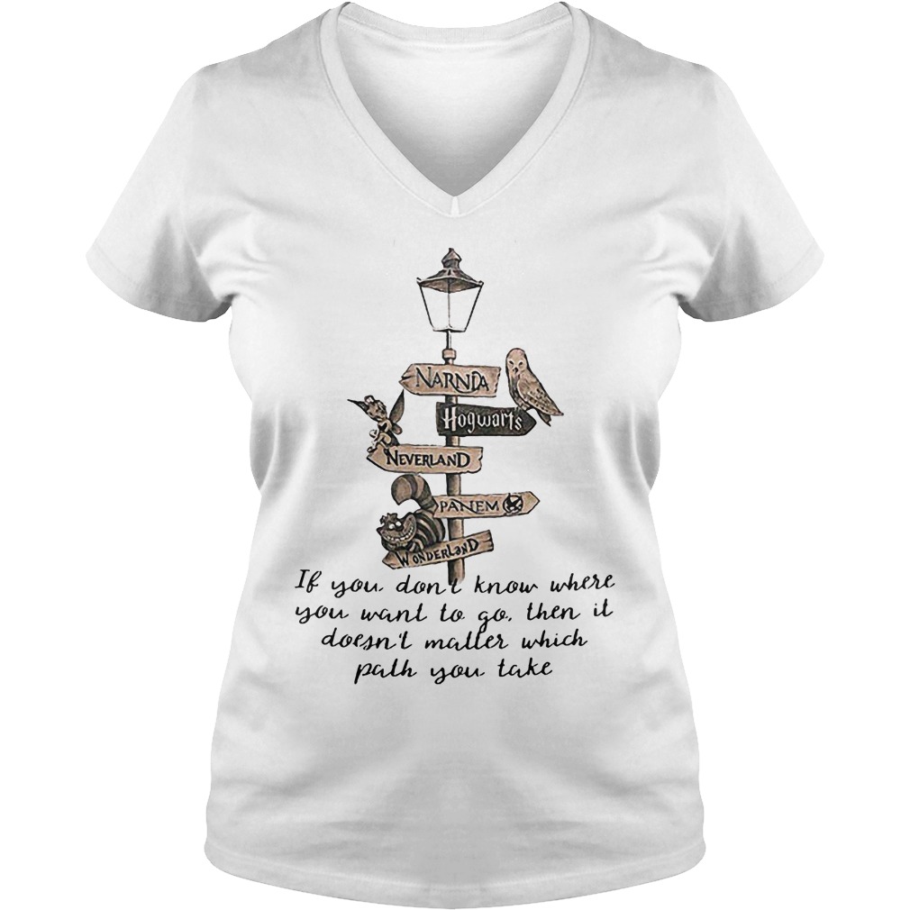 Harry Potter Signpost Ladies V Neck