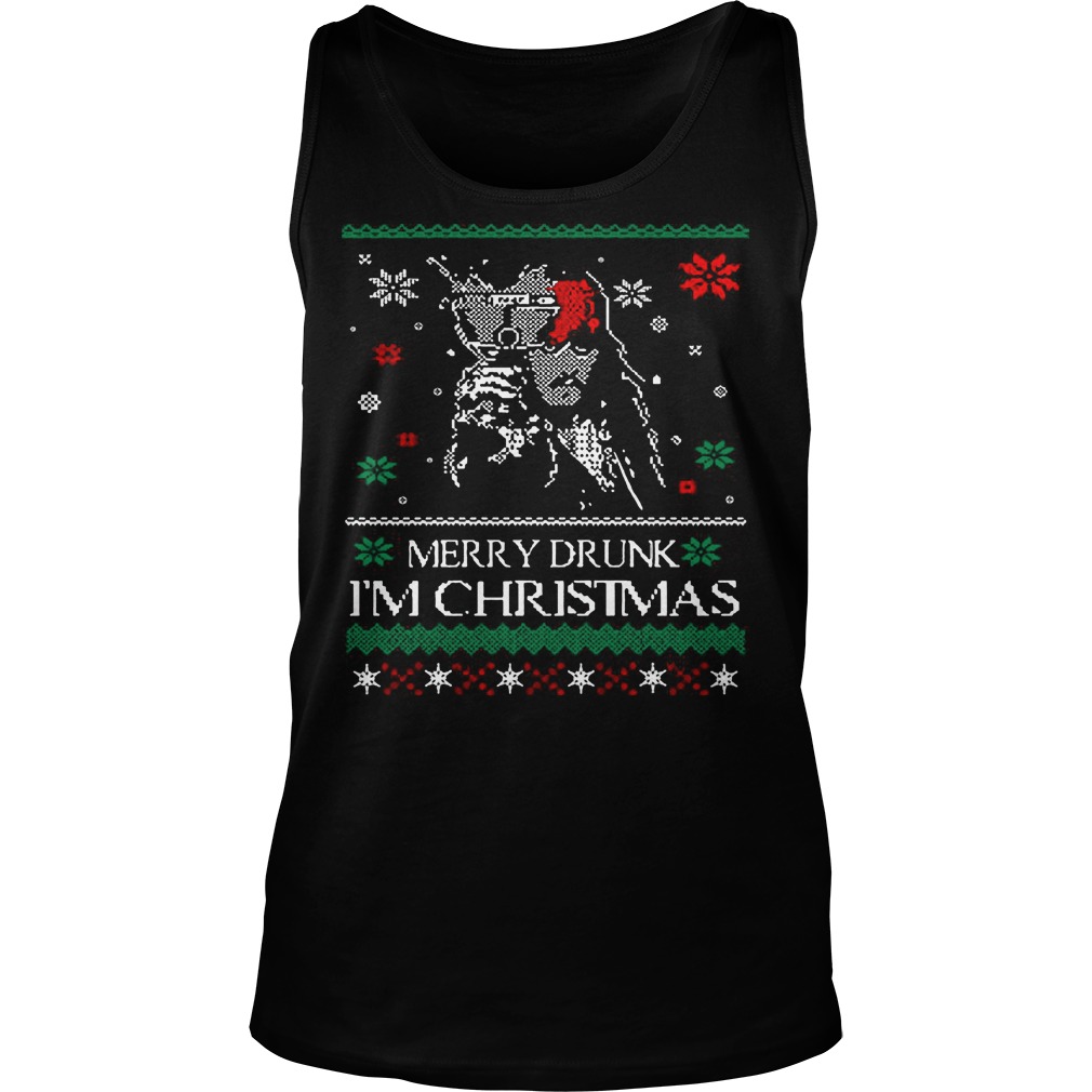Jack Sparrow Merry Drunk Im Christmas Sweater Unisex Tank Top