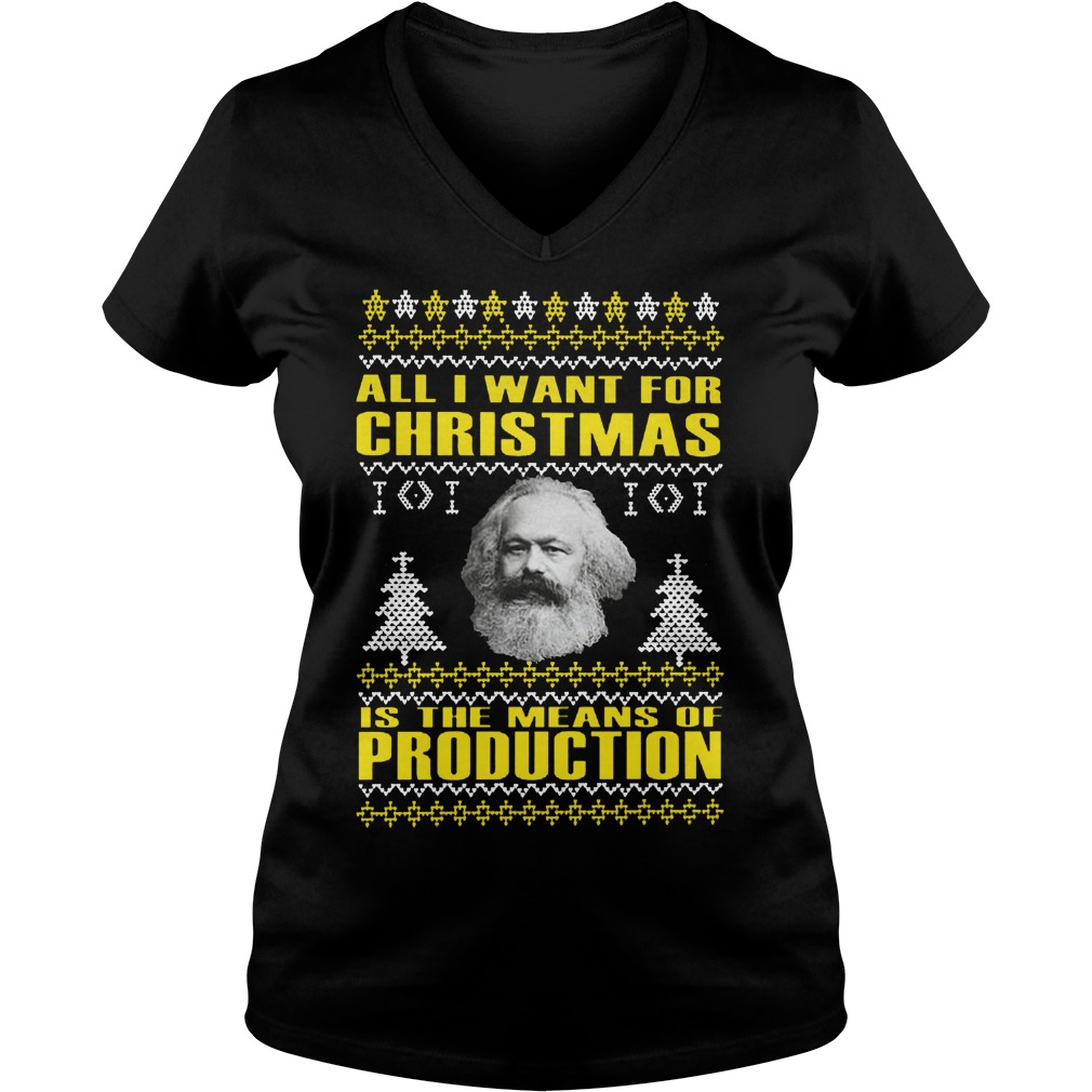 Karl Marx Want Christmas Means Production V Neck