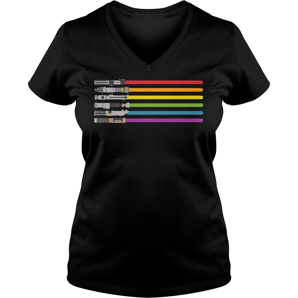 Lightsaber Rainbow V Neck