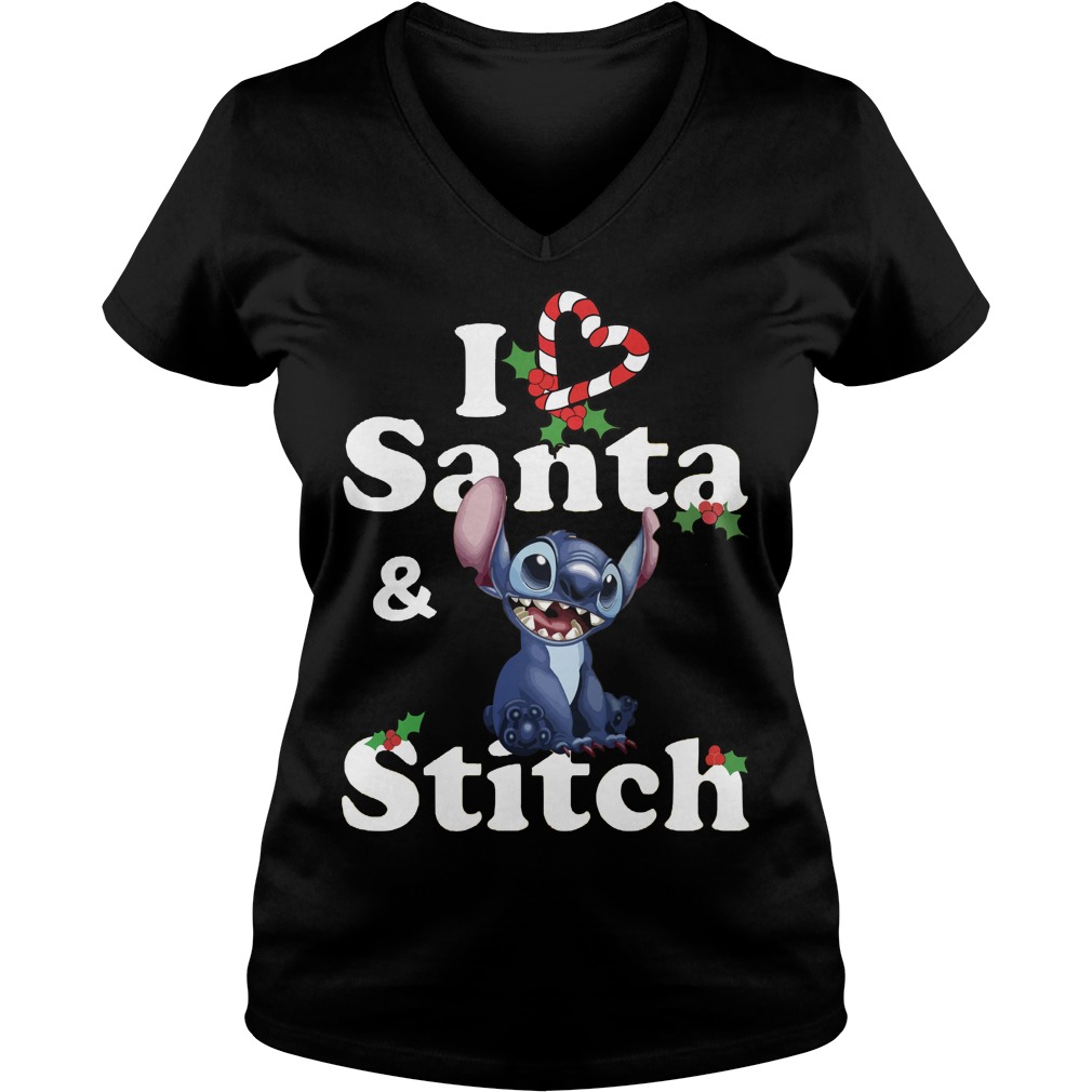 Love Santa Stitch V Neck