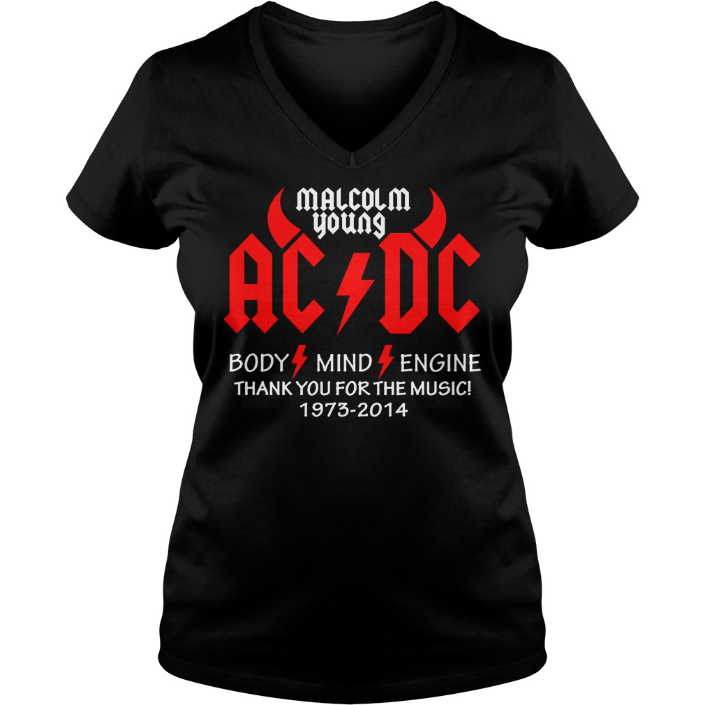 Malcolm Young Ac Dc Body Mind Engine V Neck