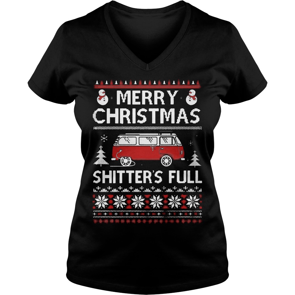 Merry Christmas Shitters Full Ladies V Neck