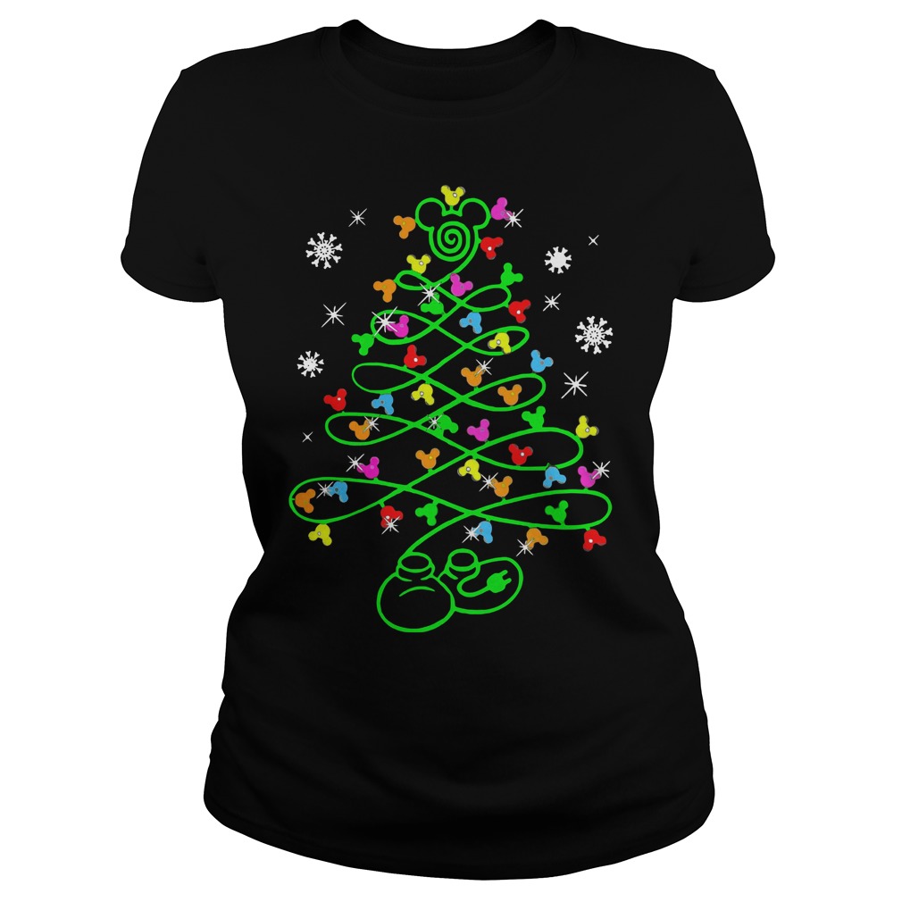 Mickey Mouse Christmas Tree Ladies Tee