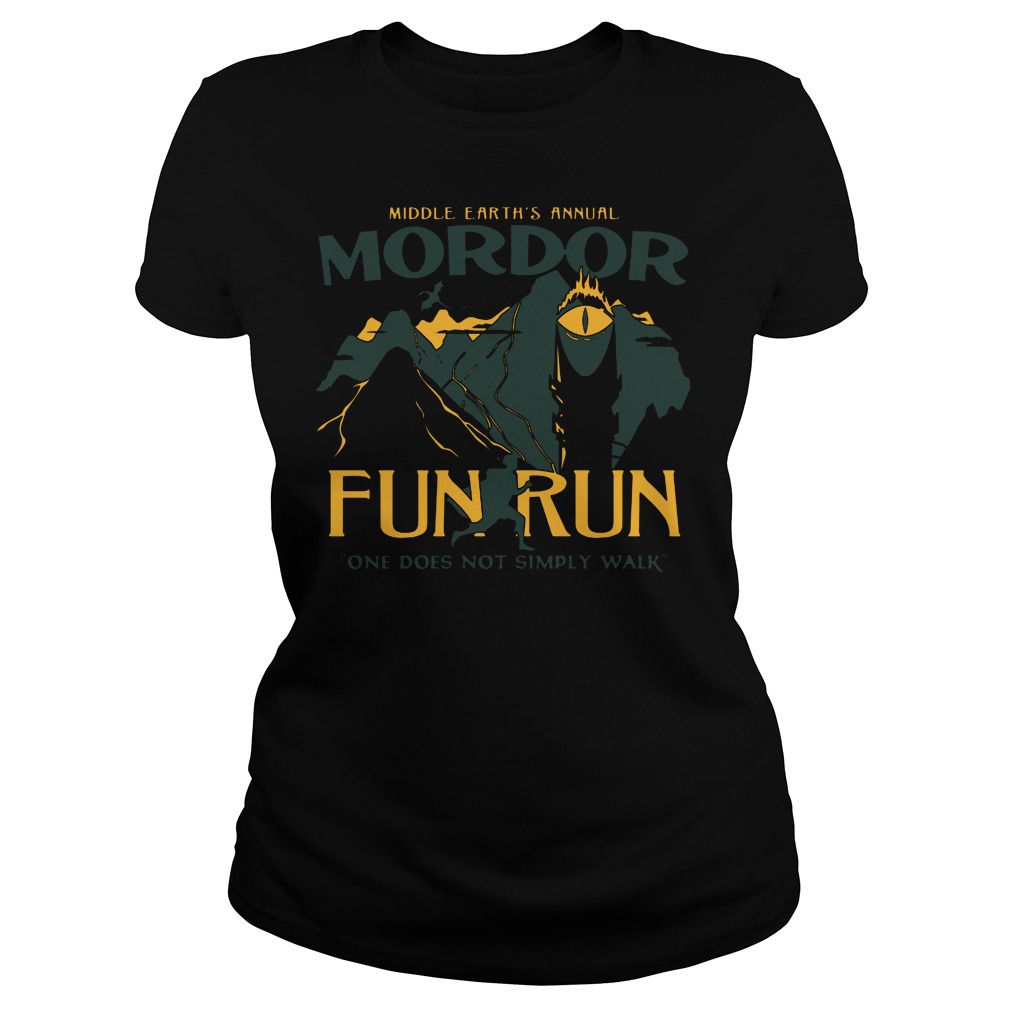 Middle Earth Annual Mordor Fun Run One Not Simply Walk Ladies Tee