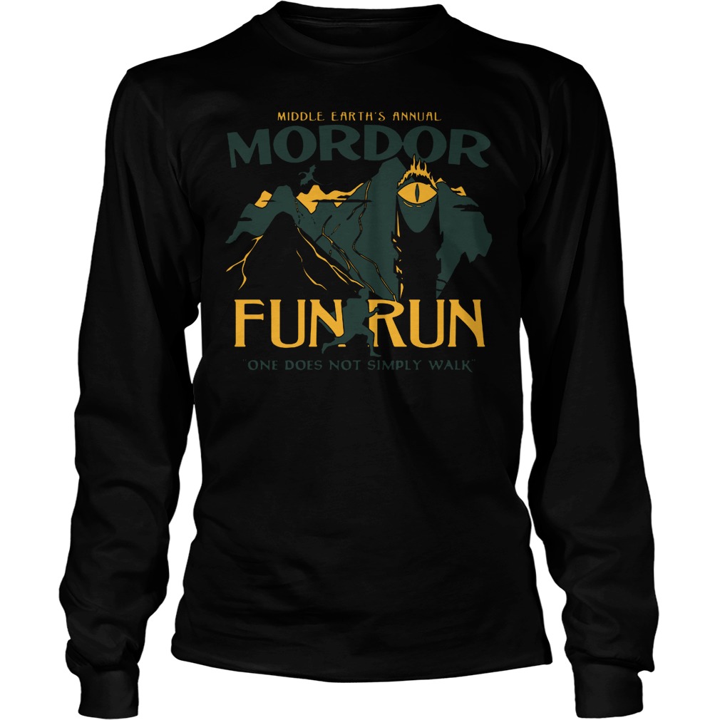 Middle Earth Annual Mordor Fun Run One Not Simply Walk Longsleeve Tee