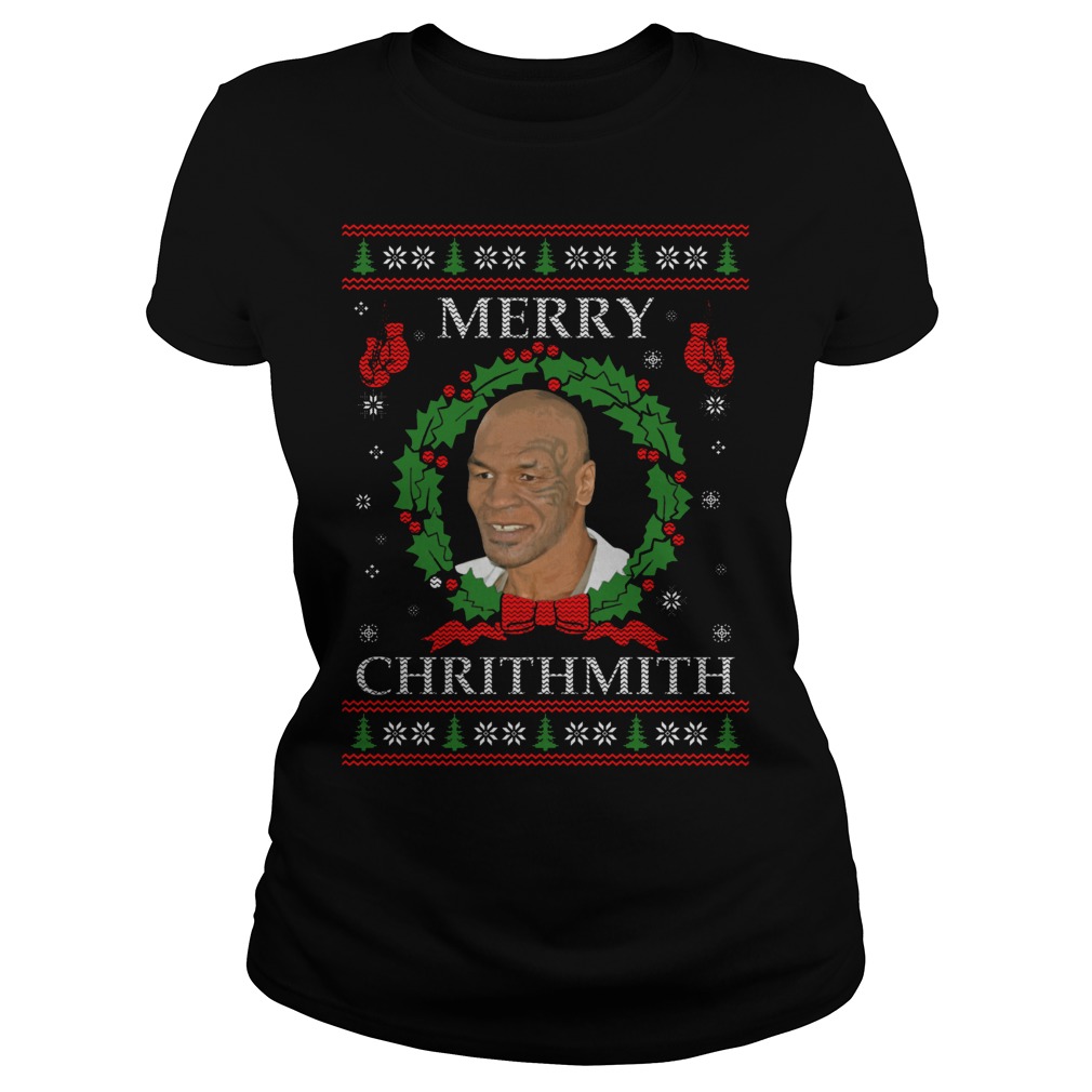 Mike Tyson Merry Chrithmith Ladies Tee
