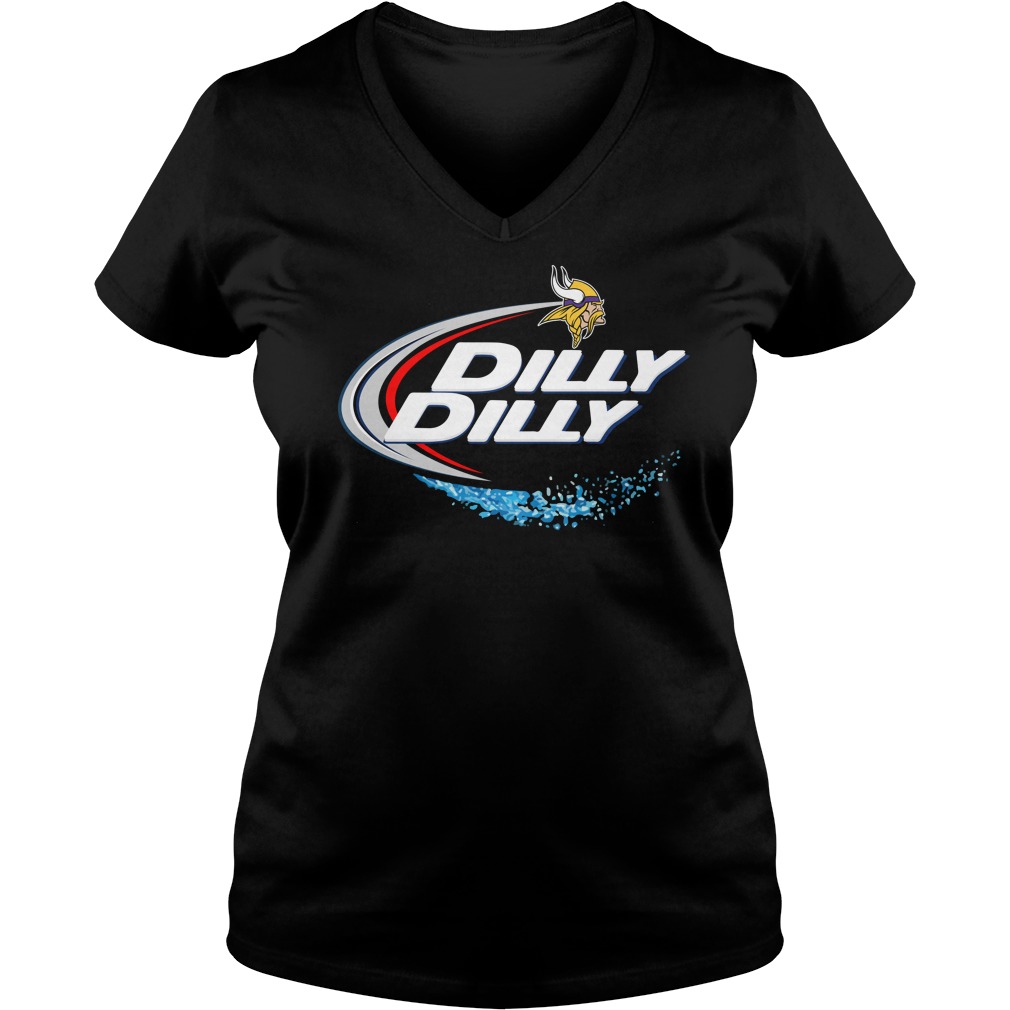 Minnesota Vikings Dilly Dilly Ladies V Neck