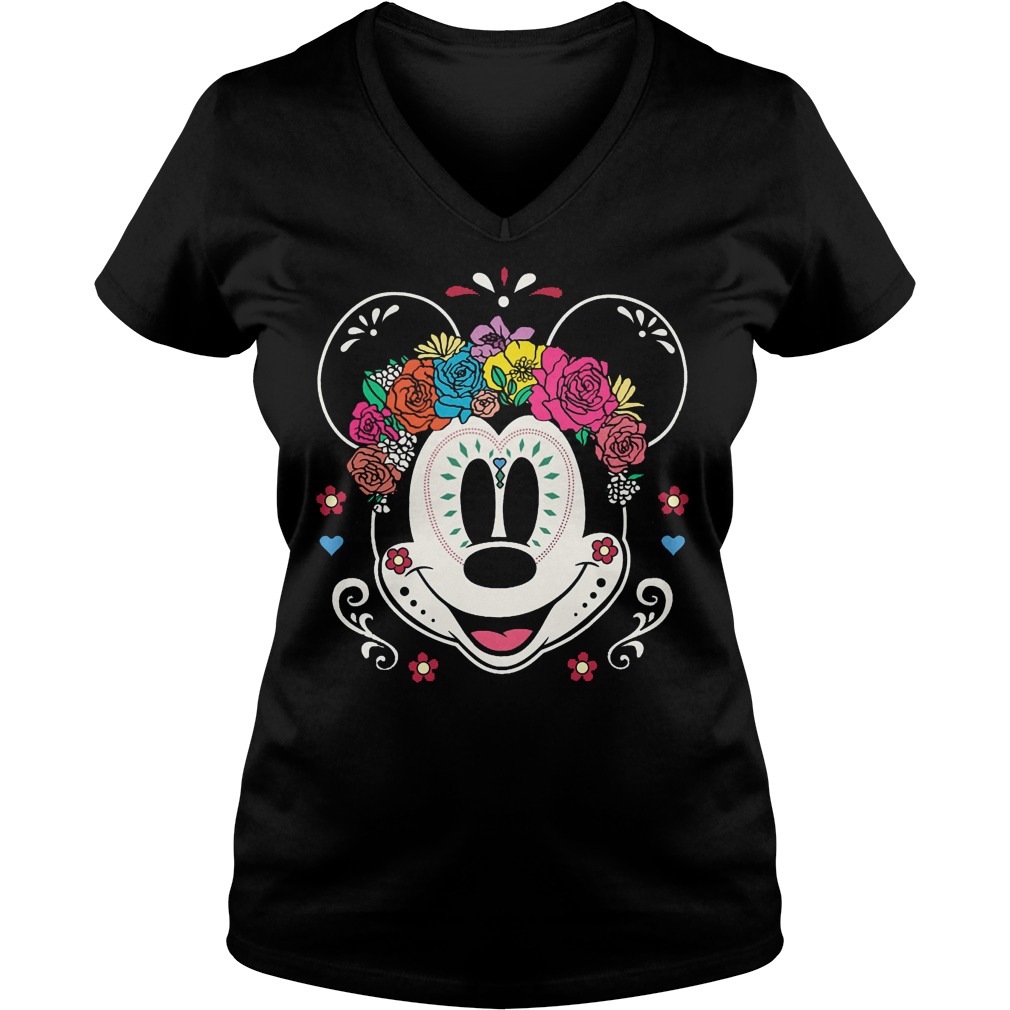 Minnie Mouse Flower V Neck