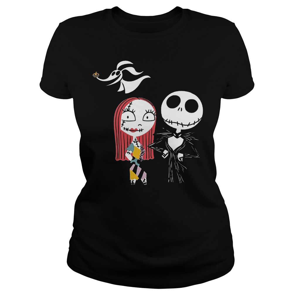 Nightmare Christmas Jack Sally Ladies Tee