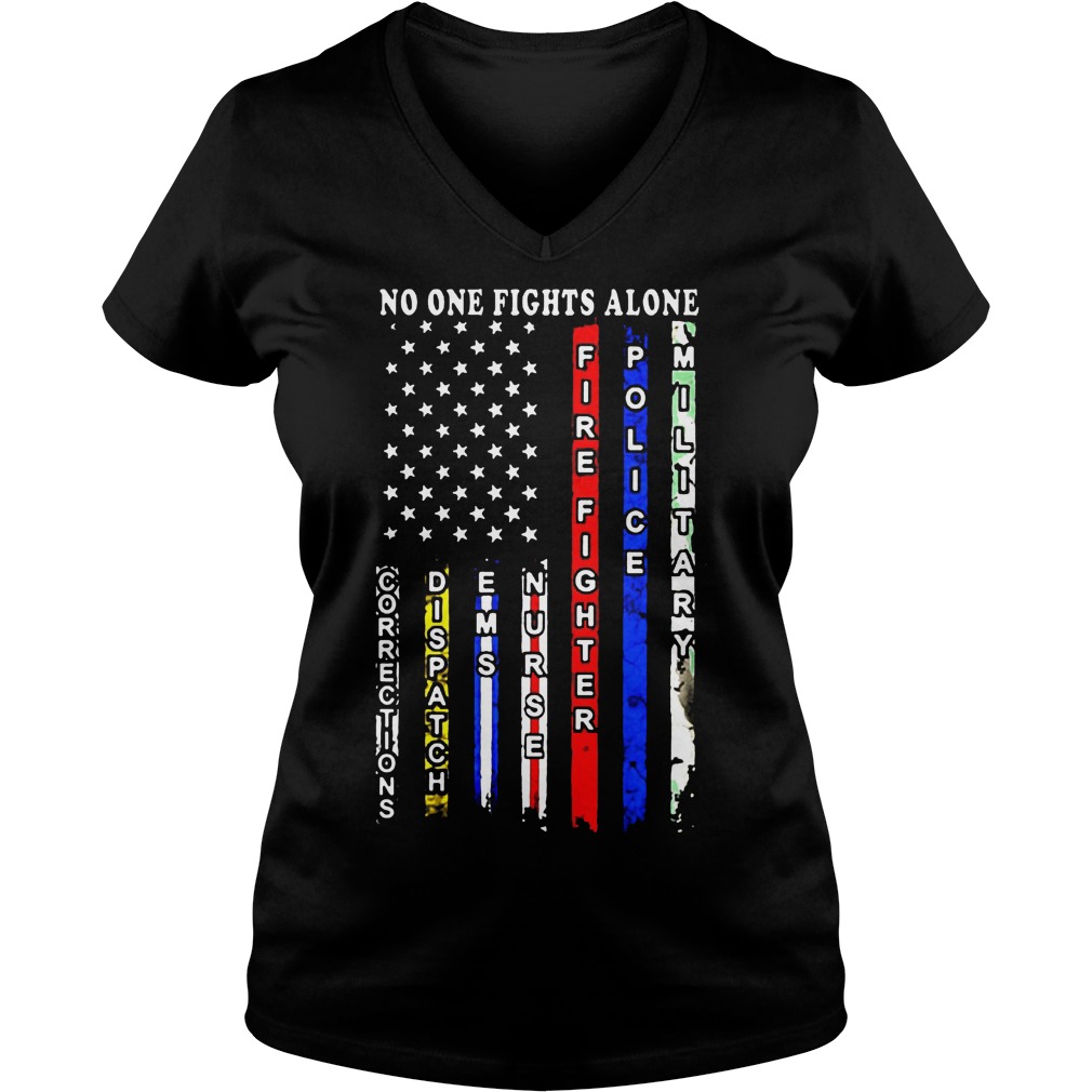 No One Fights Alone Ladies V Neck