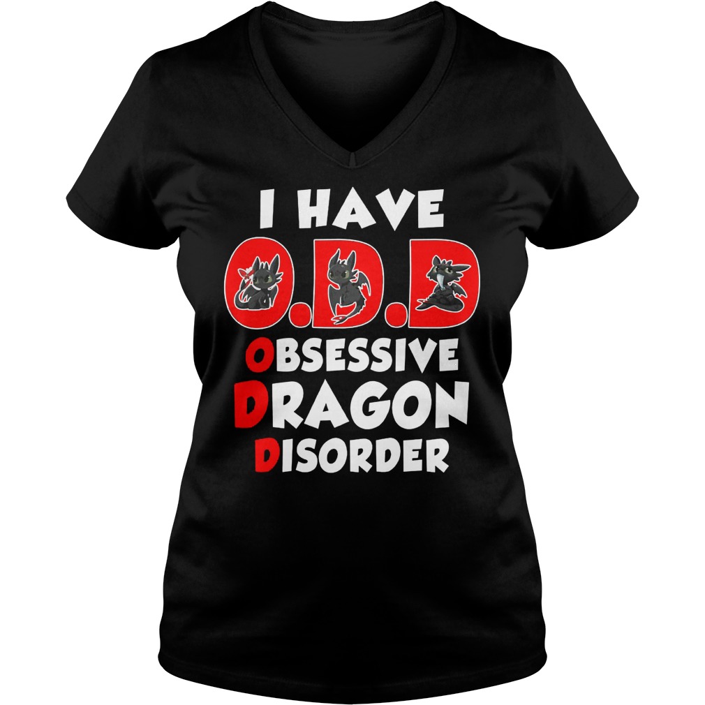 Odd Obsessive Dragon Disorder V Neck
