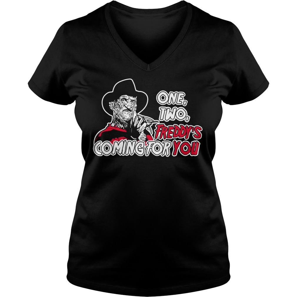 One Two Freddys Coming Ladies V Neck