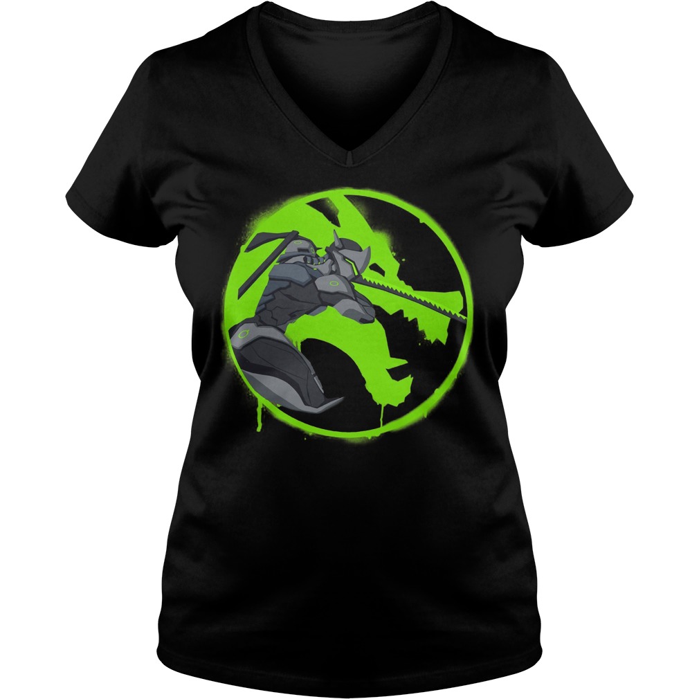 Overwatch Genji Shimada Spray Ladies V Neck