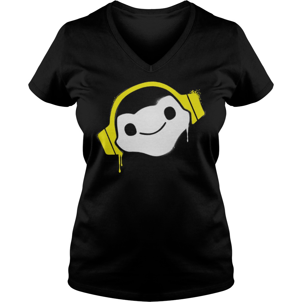 Overwatch Lucio Headphones Spray Ladies V Neck