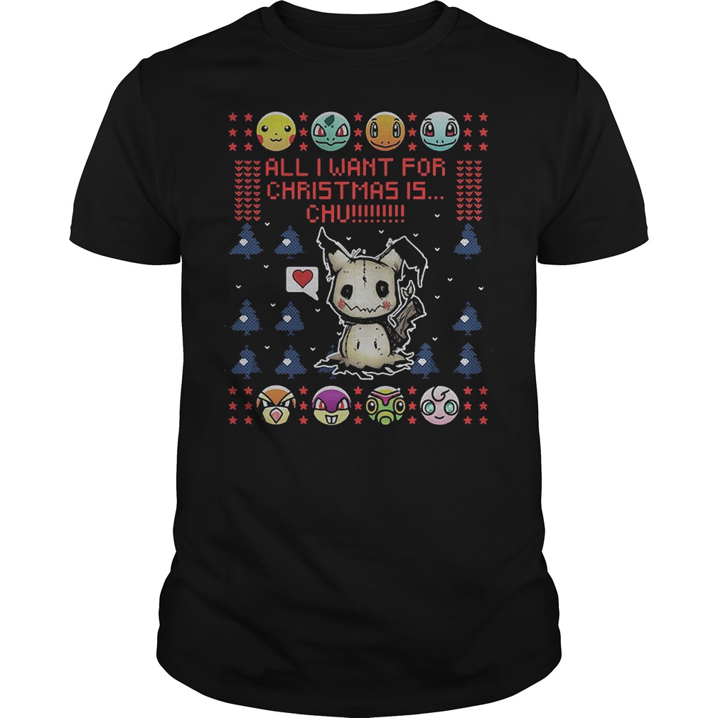 Pikachu Want Christmas Chu Sweater Guys Tee