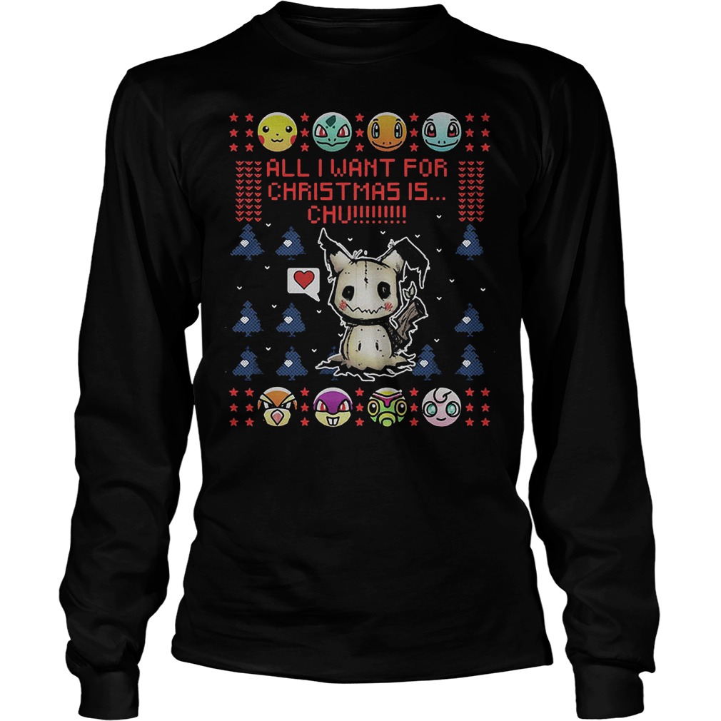 Pikachu Want Christmas Chu Sweater Unisex Longsleeve Tee