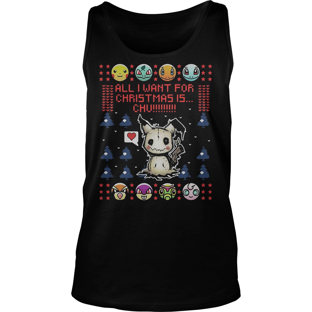 Pikachu Want Christmas Chu Sweater Unisex Tank Top