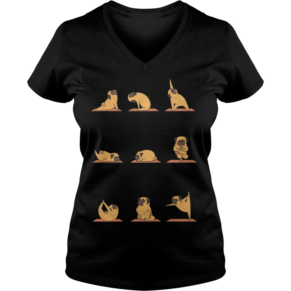 Pug Yoga V Neck