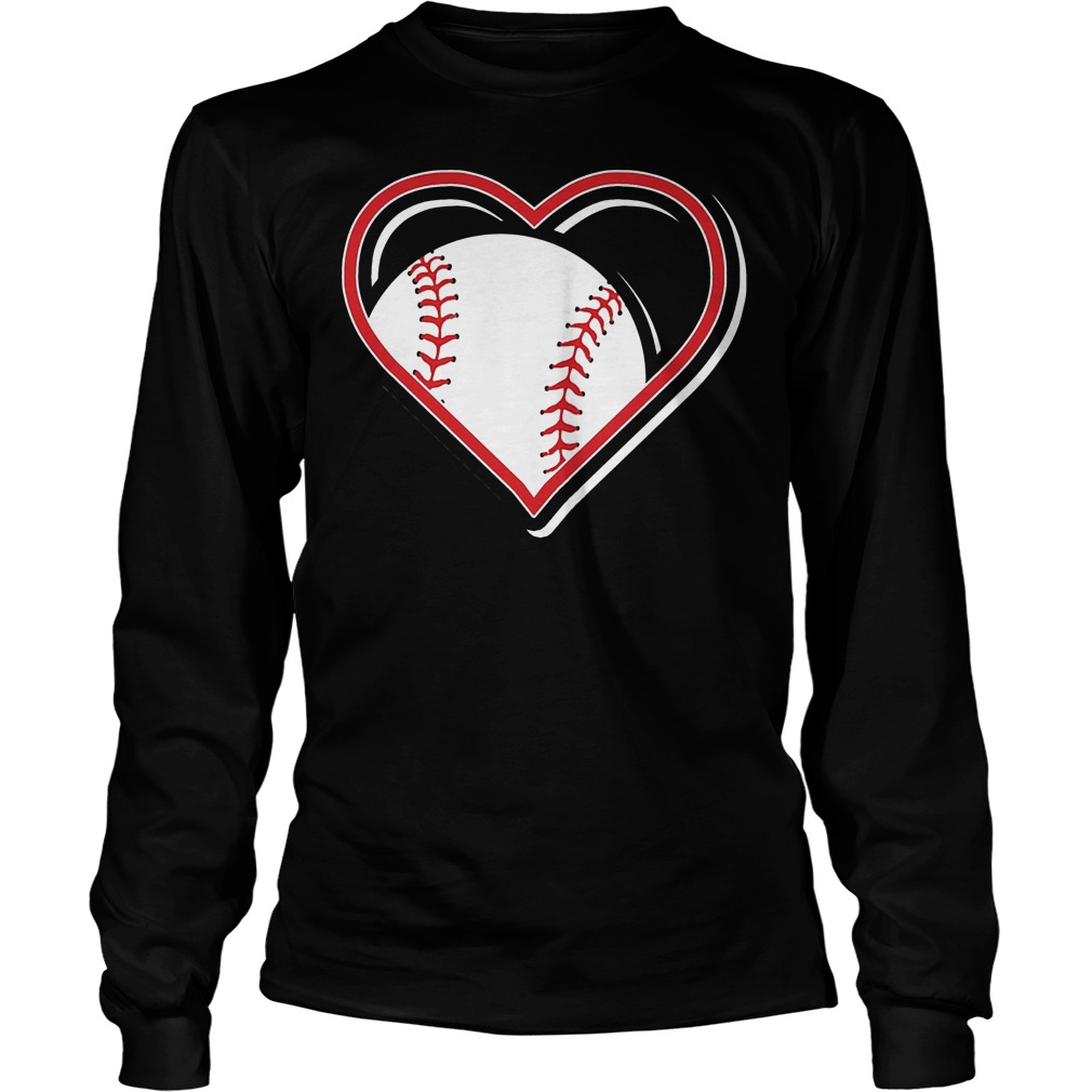 Red Baseball Heart Unisex Longsleeve Tee