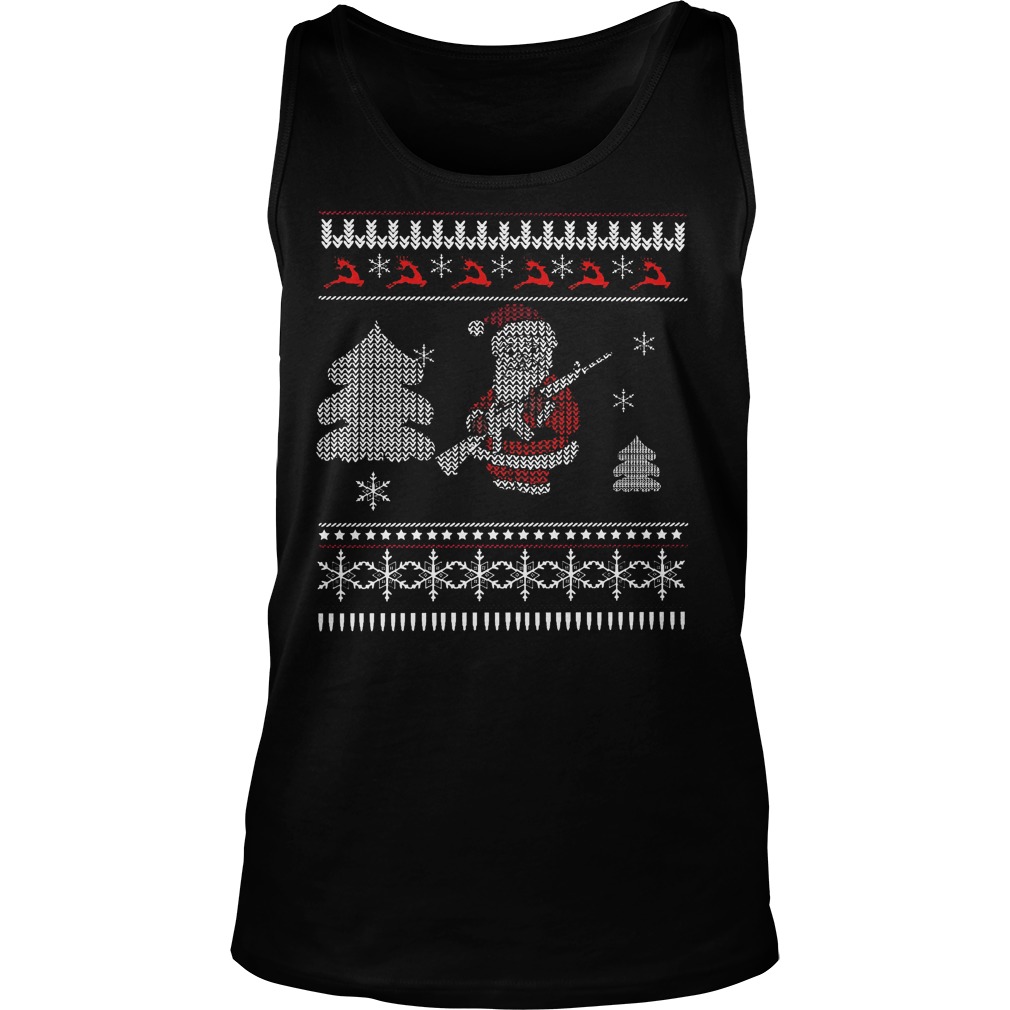 Santa Hunting Merry Christmas Tank Top